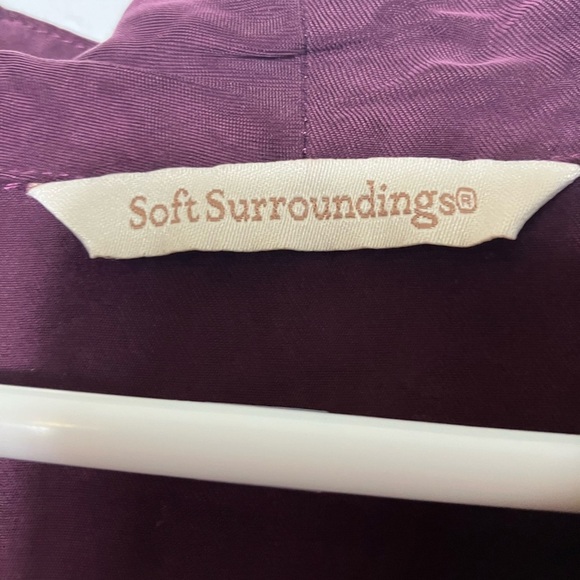 soft surroundings Blouse Sz L Purple Soft Button Front FLAW Missing Bottom Butto - Picture 4 of 10